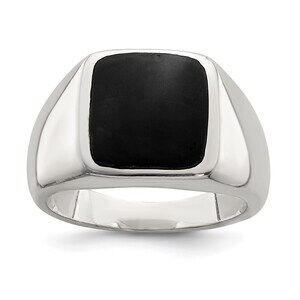 925 Sterling Silver Genuine Fine Jewelry Synthetic Onyx Ring
